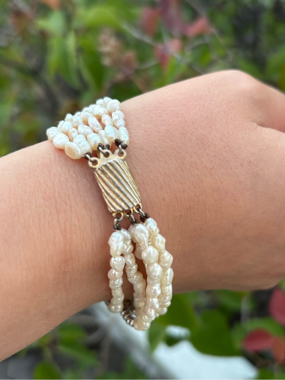Beautiful Fresh Water Seed Pearls Bracelet  Gold Plated Clasp